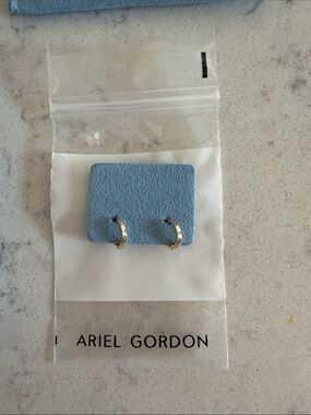 New Ariel Gordon Petite Gold Hoop Huggie Earrings